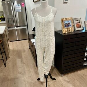 Mustard Seed Lace Jumpsuit Romper in Ivory
